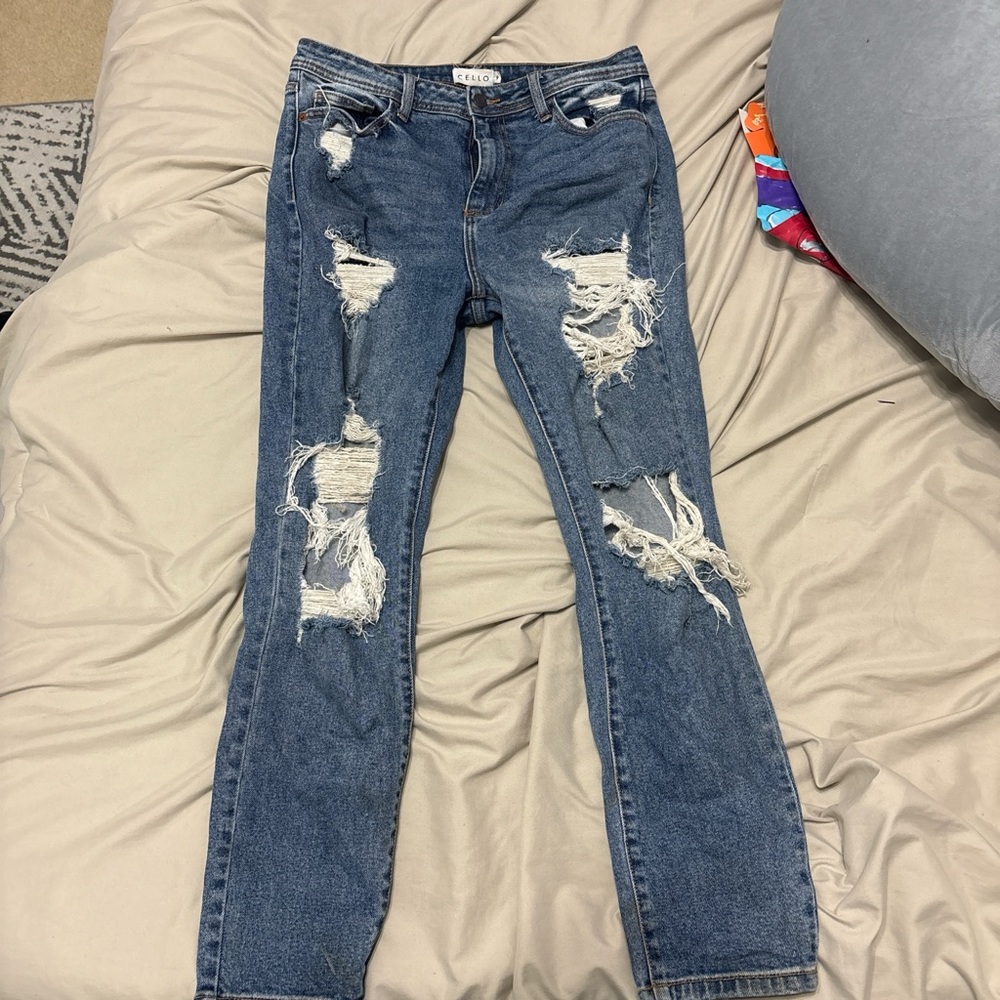 Cello Ripped Blue Skinny Jeans